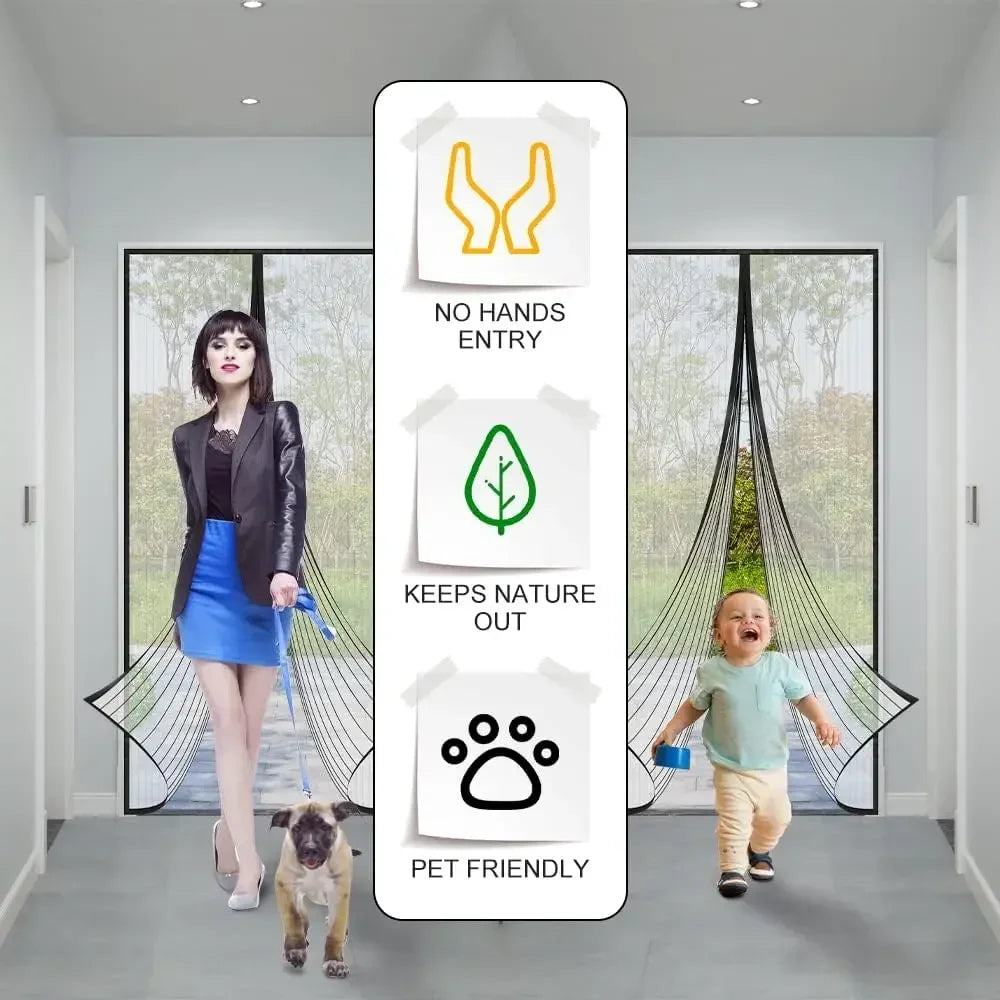 Magnetic Screen Door – Hands-Free Bug Protection
